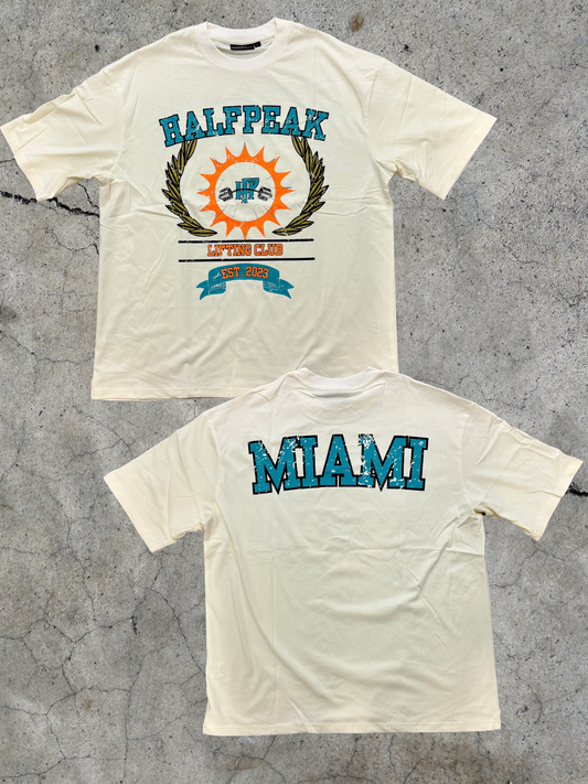 HalfPeak Lifting Club Oversized Vintage Miami Tee